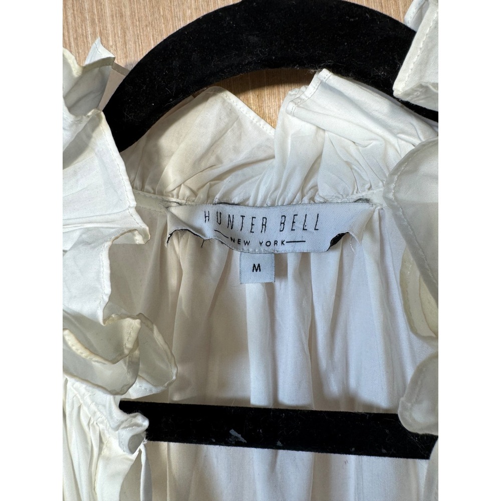 Hunter Bell New York White Cotton Merritt $345 Tiered Ruffle Mini Dress Size M - Picture 3 of 5
